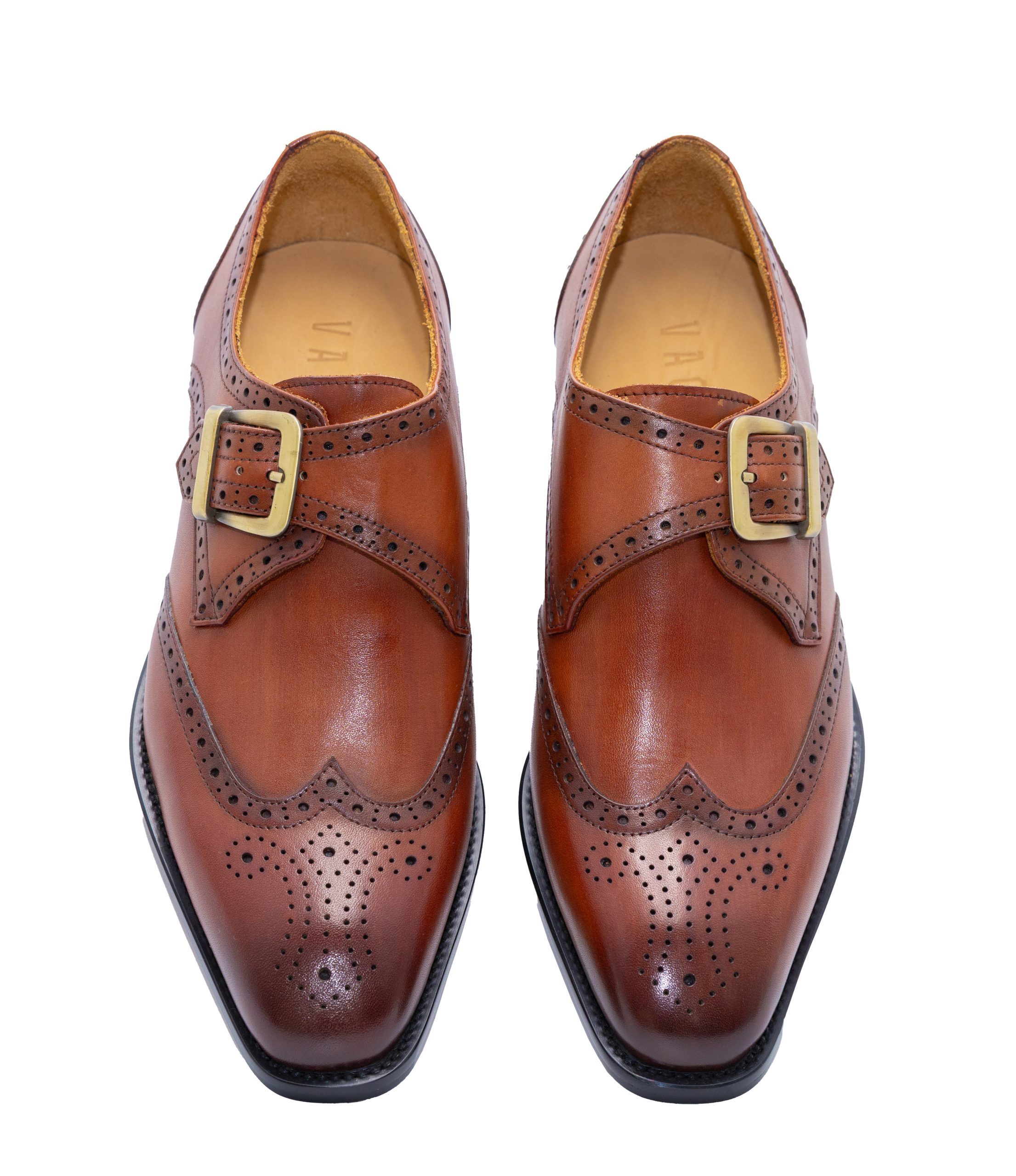 Latest Vagant Brown Formal Shoes with Stitch Embroidery