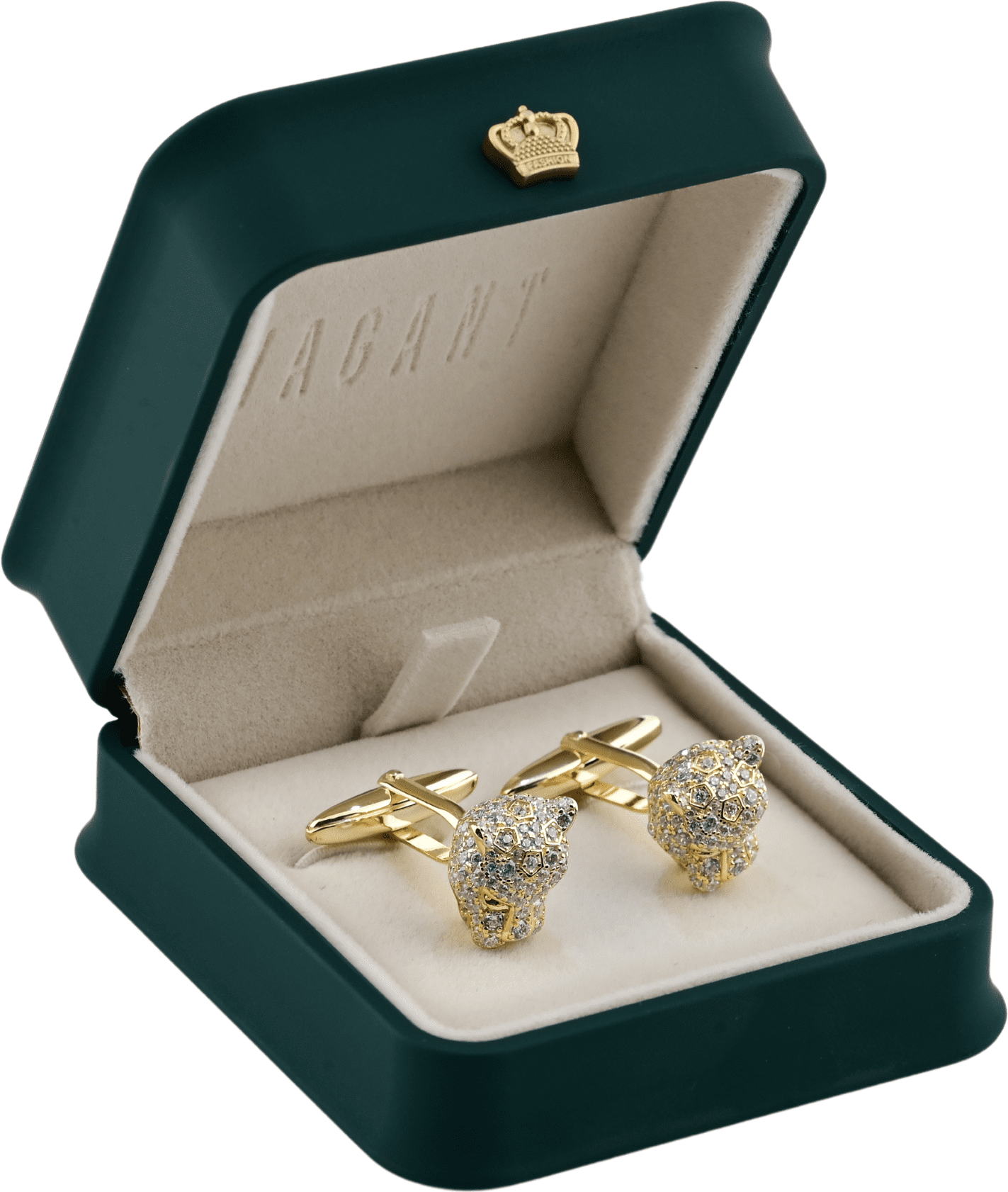 Latest Gold Panther Cufflinks With Dazzling Crystal Detail