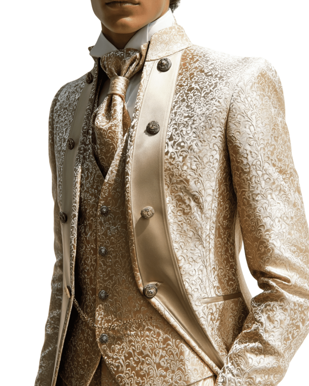 Turquoise Formal Cream Color Suit