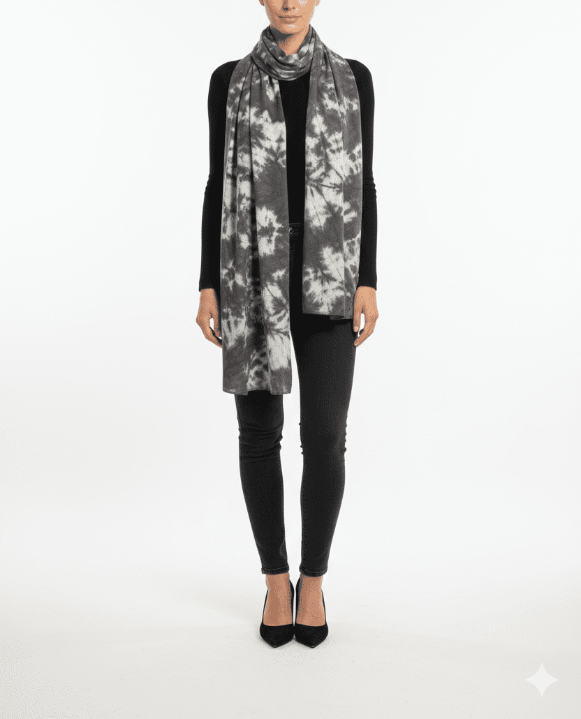 Premium Grey Patterned Winter Muffler