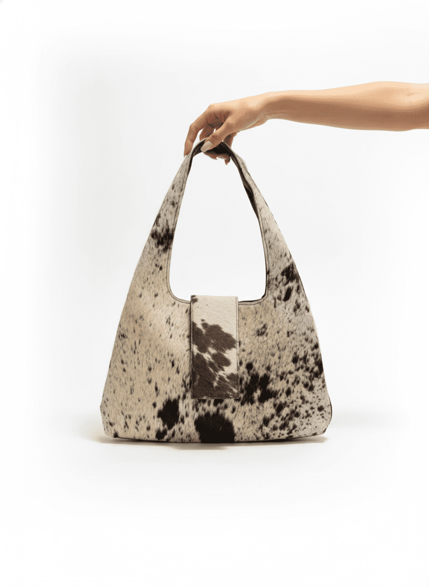 Stylish Cow-Print Hobo Shoulder Bag