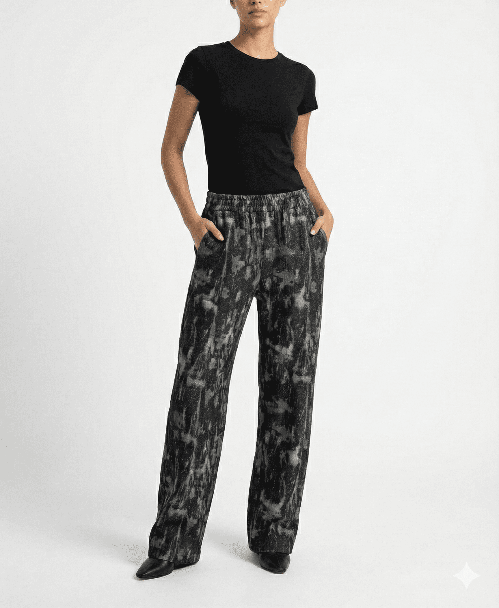 Premium Marble Grey Abstract Print Wrap Skirt