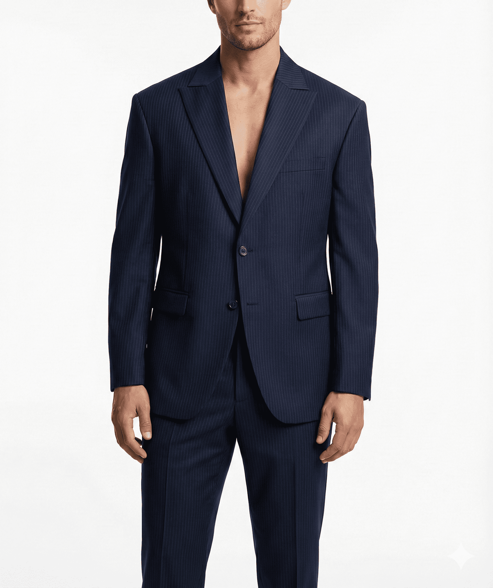 Stylish Navy Blue Classic Tailored Blazer Set – Latest Collection