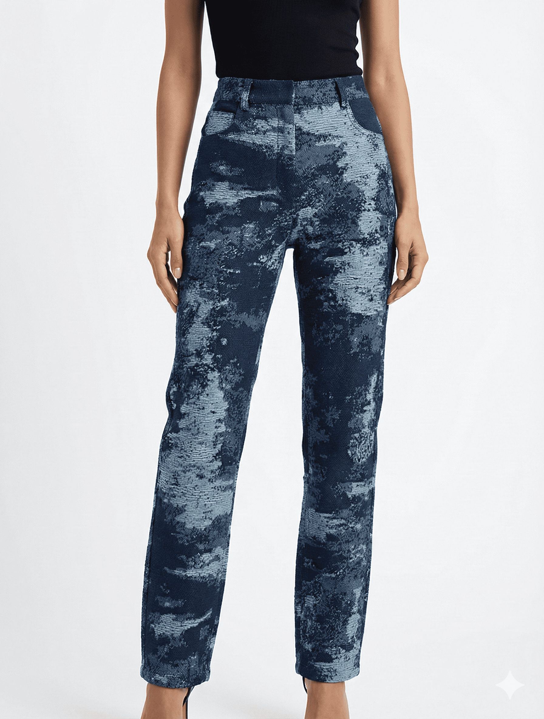 Abstract Dark Blue Textured Fabric