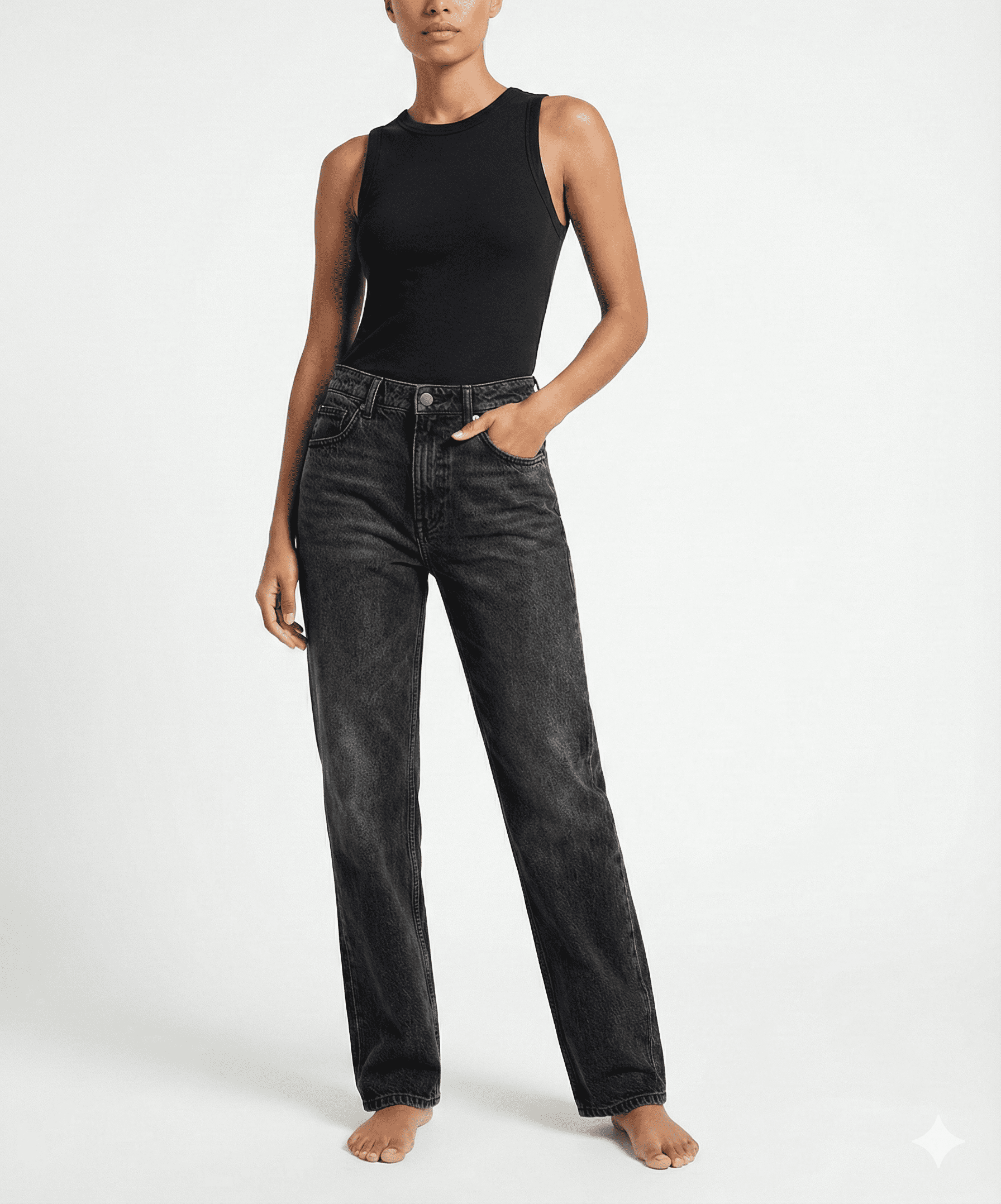 Stylish Plain Black Fabric / Skirt Panel